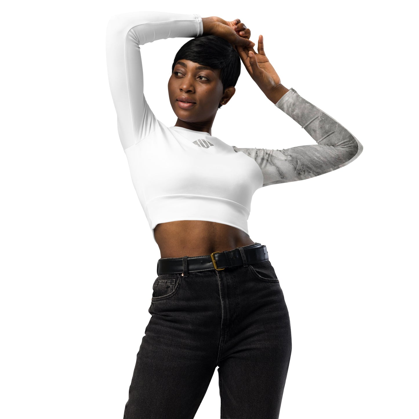 Nimbus long-sleeve crop top