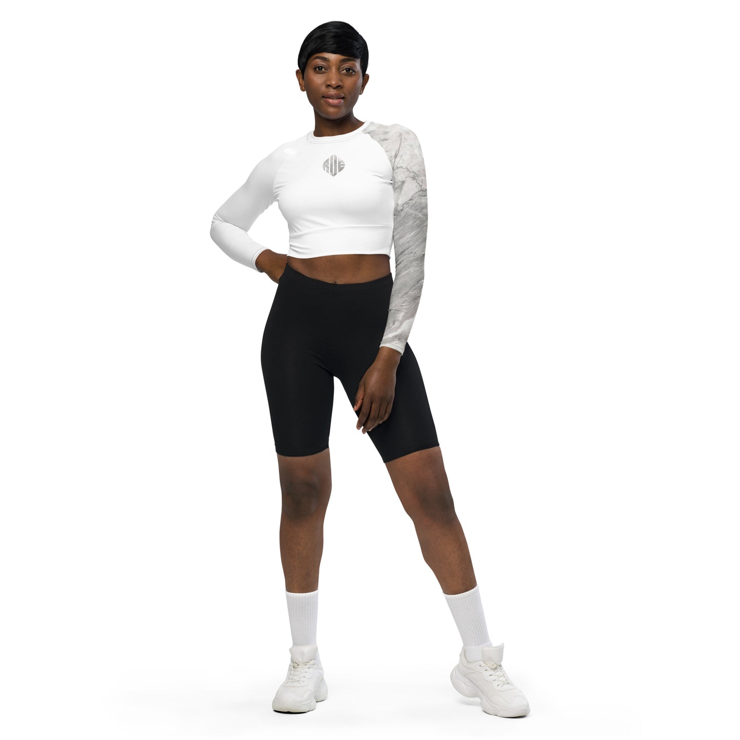 Nimbus long-sleeve crop top