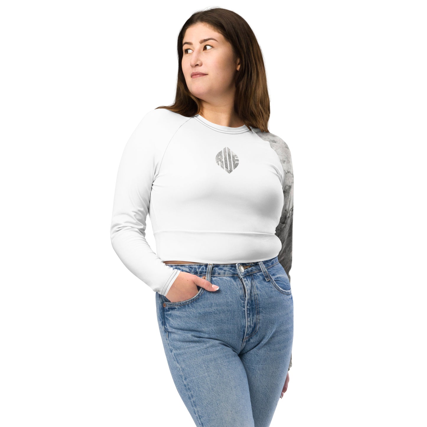 Nimbus long-sleeve crop top