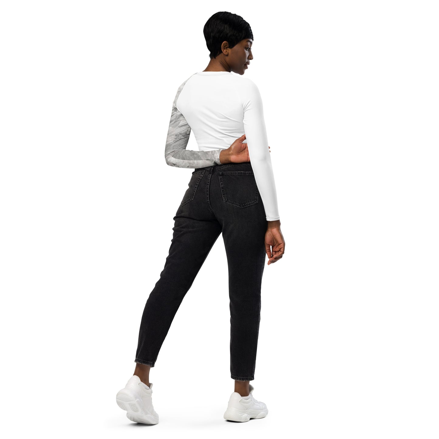 Nimbus long-sleeve crop top