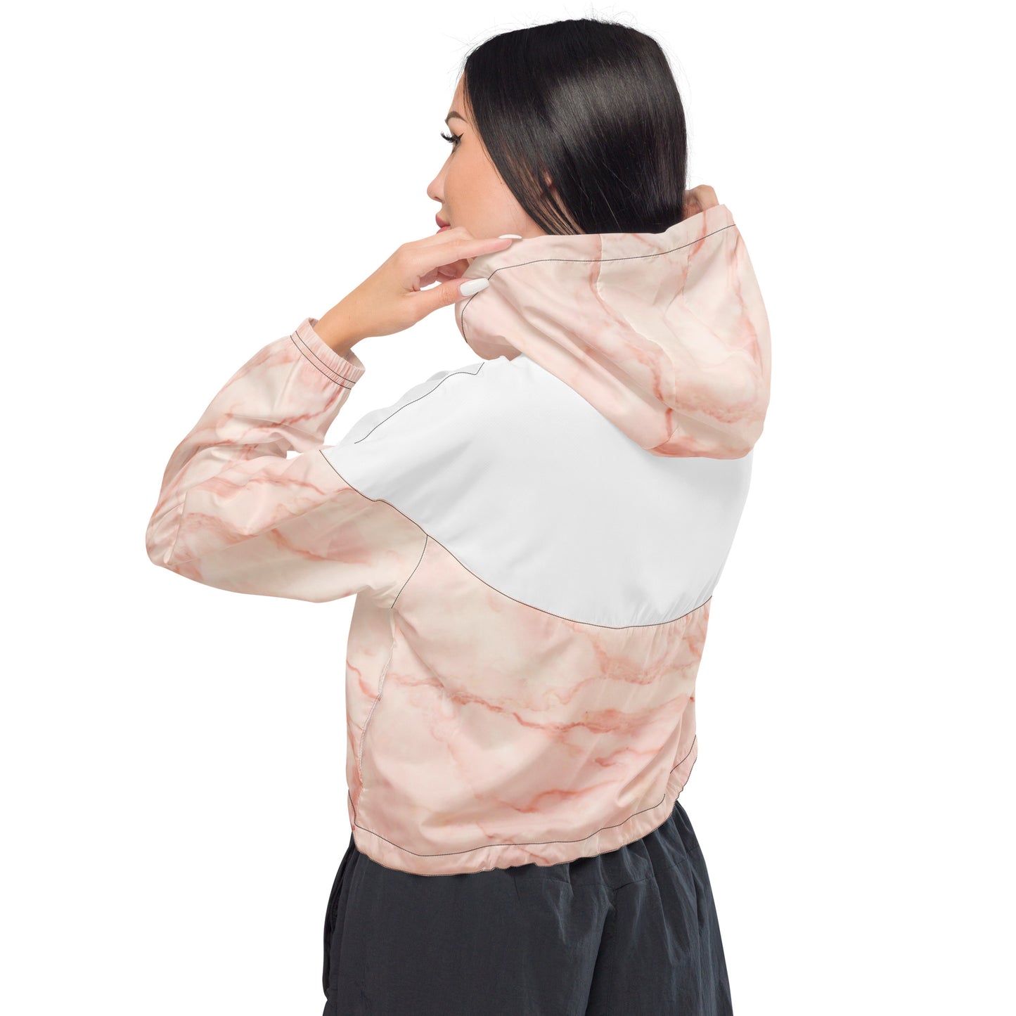 Rose Quartz cropped windbreaker