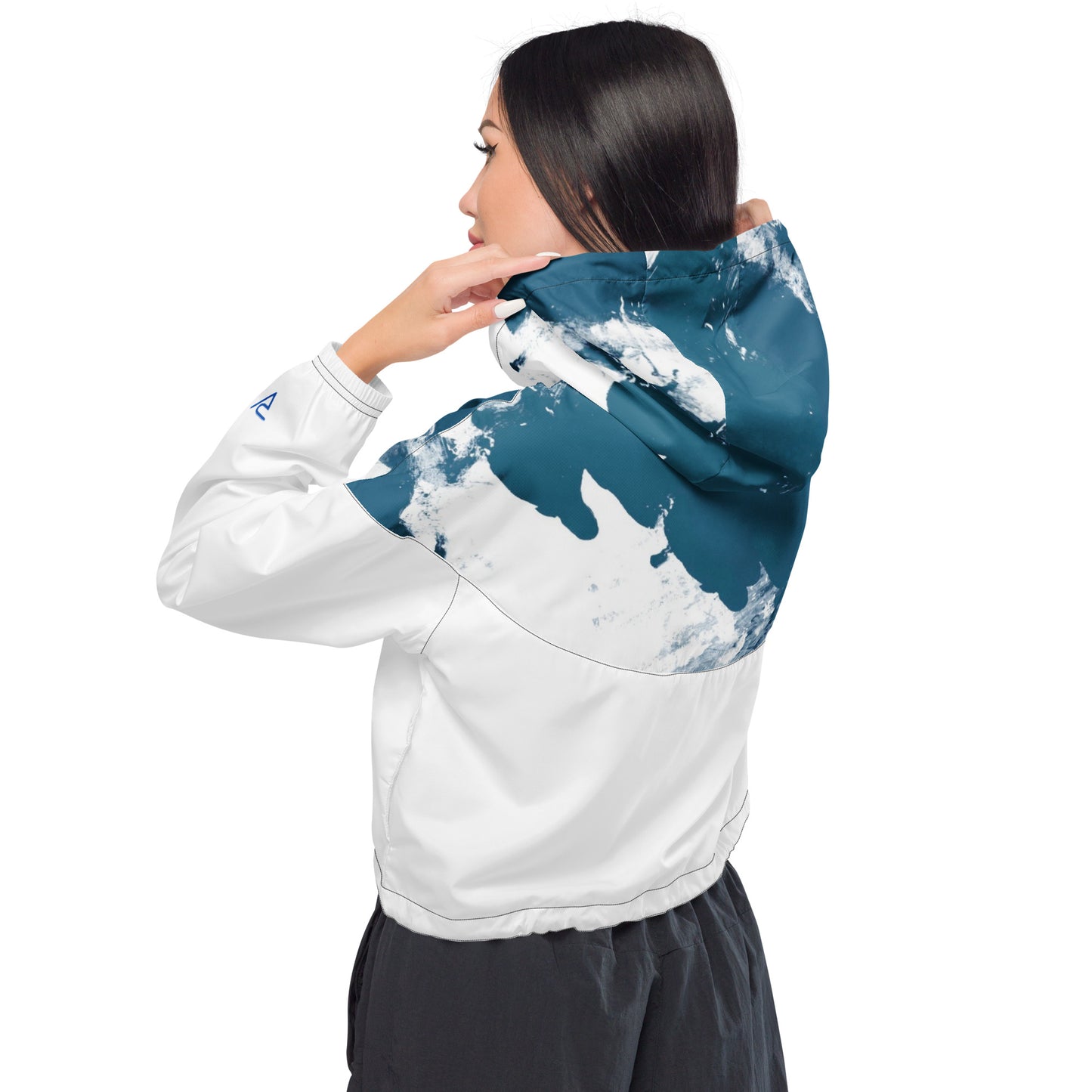 Splash cropped windbreaker