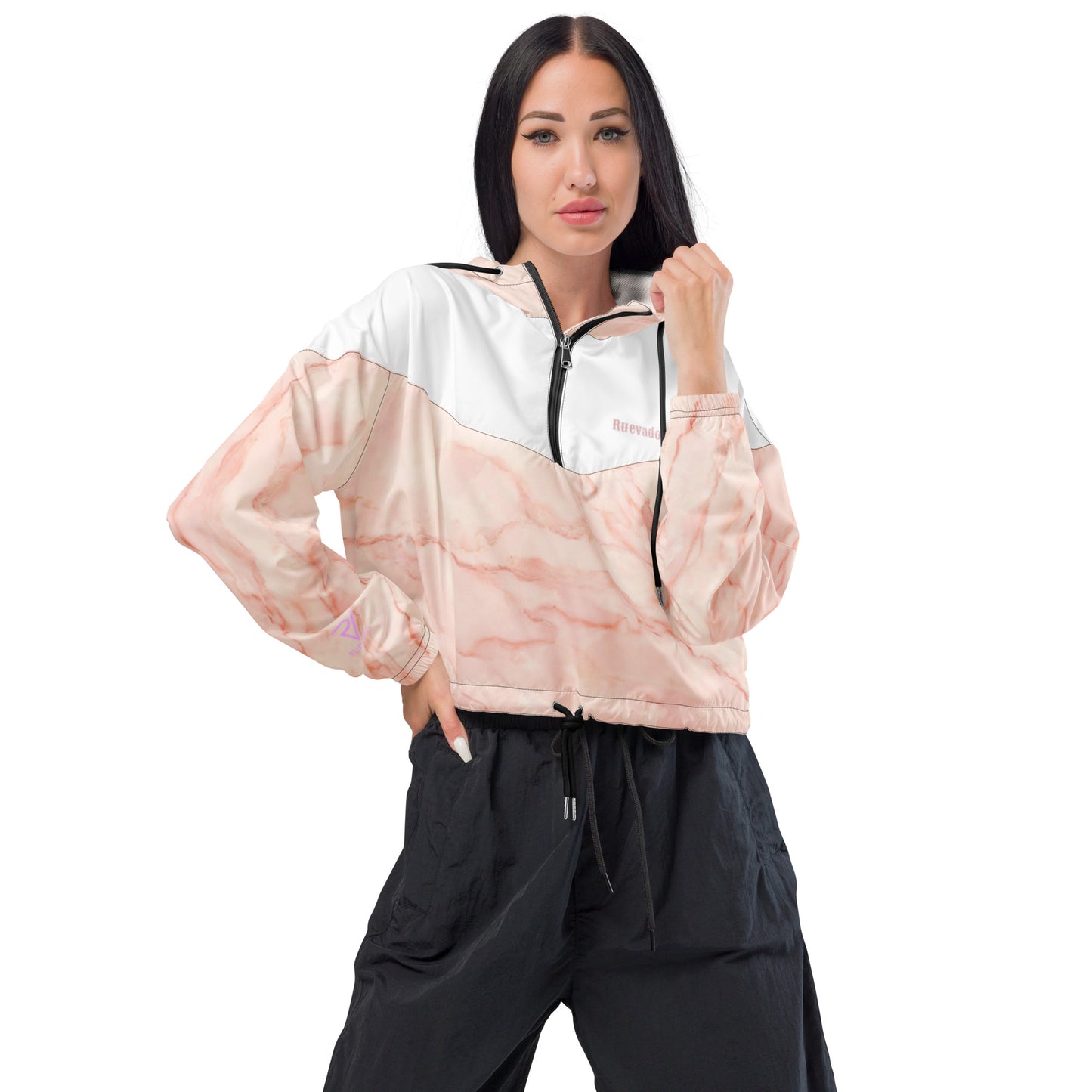 Rose Quartz cropped windbreaker