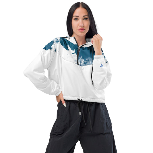 Splash cropped windbreaker