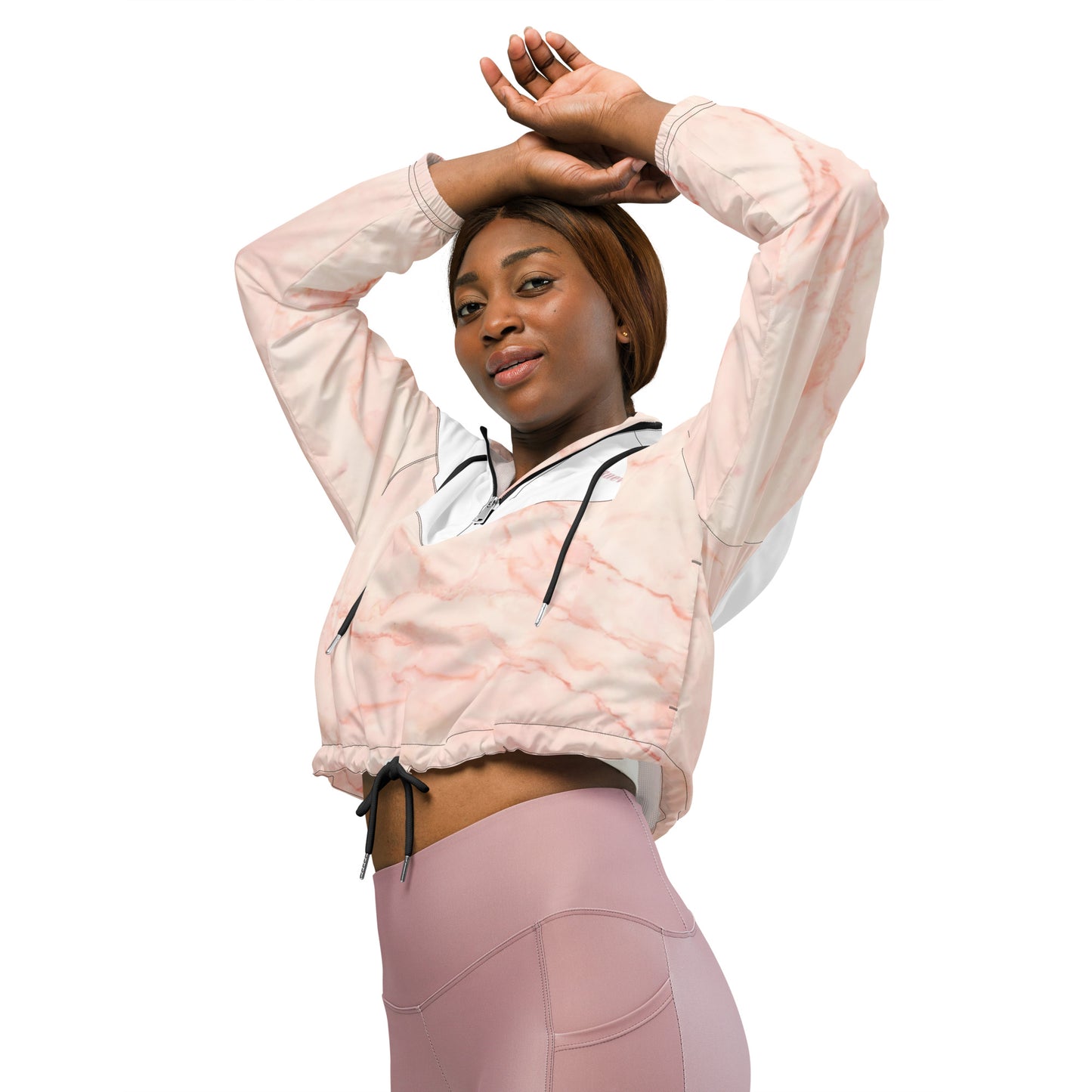 Rose Quartz cropped windbreaker