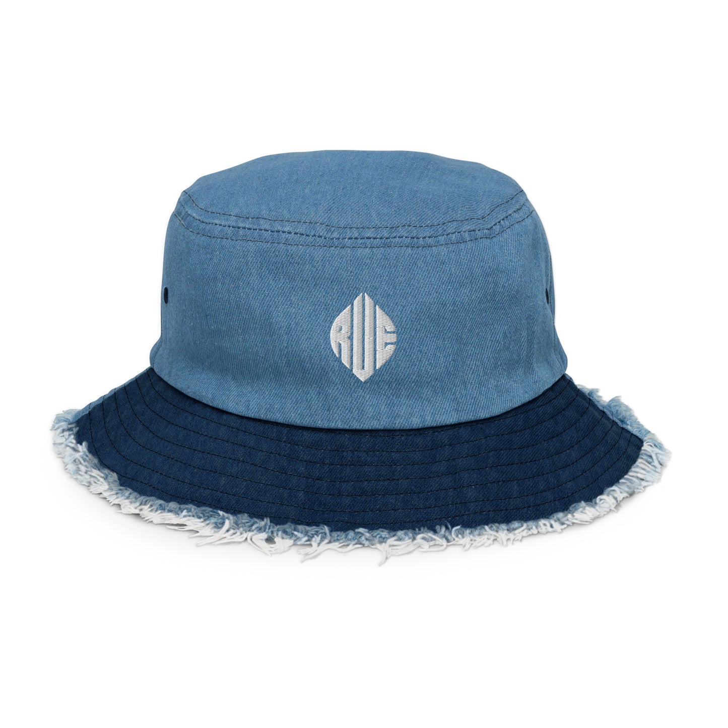 Distressed denim bucket hat