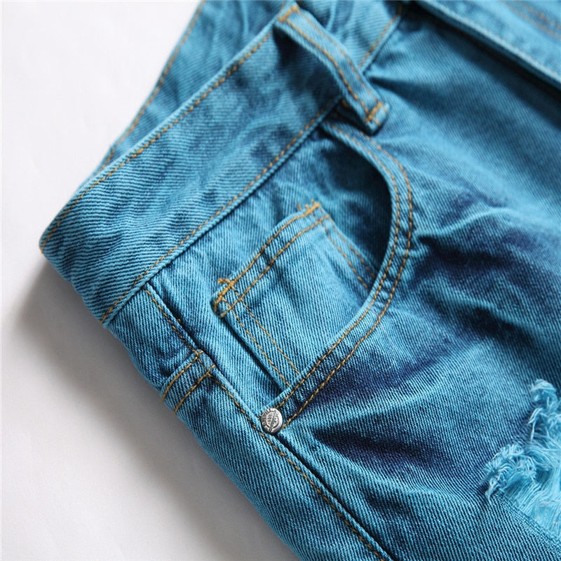 Turquoise Denim Jeans