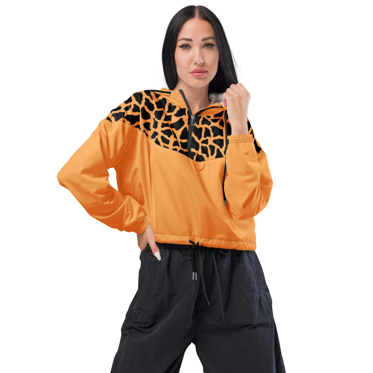 Leapard Cropped Windbreaker