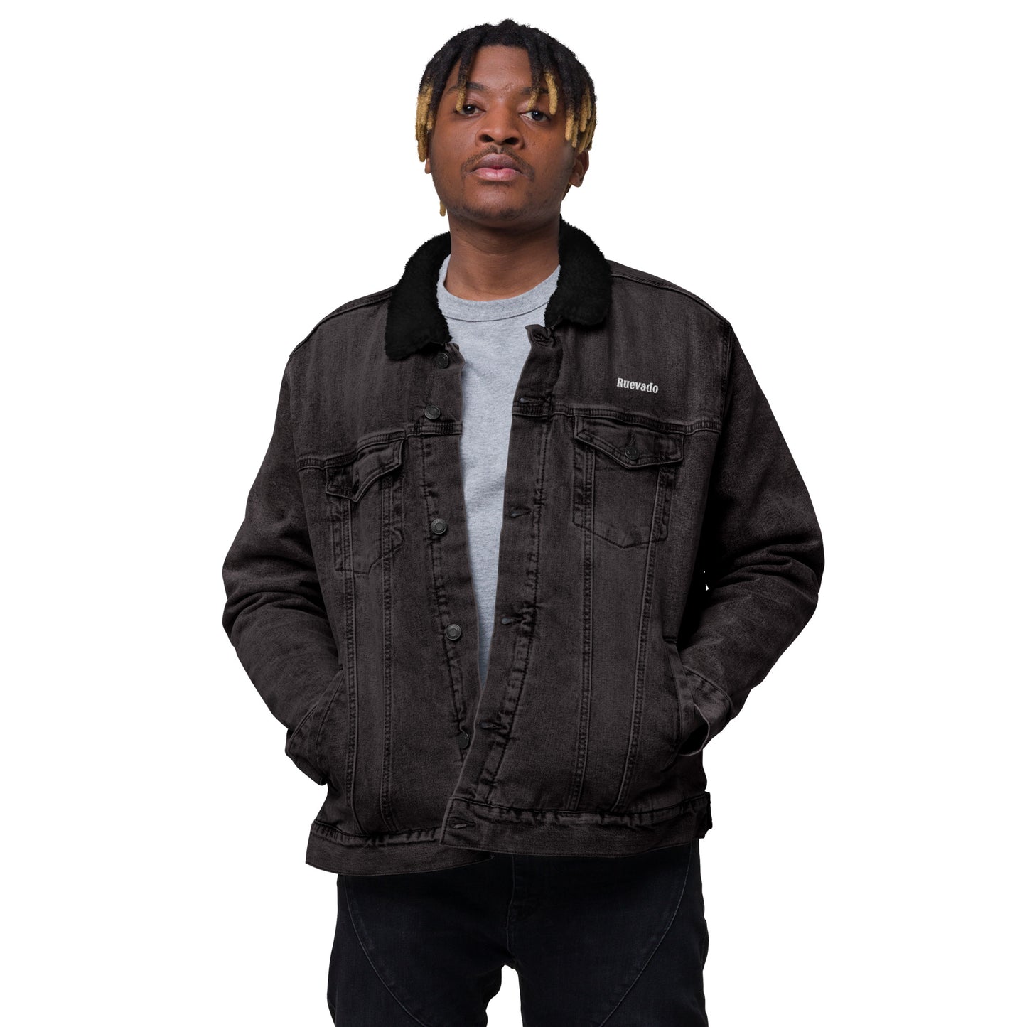 Rue V denim sherpa jacket