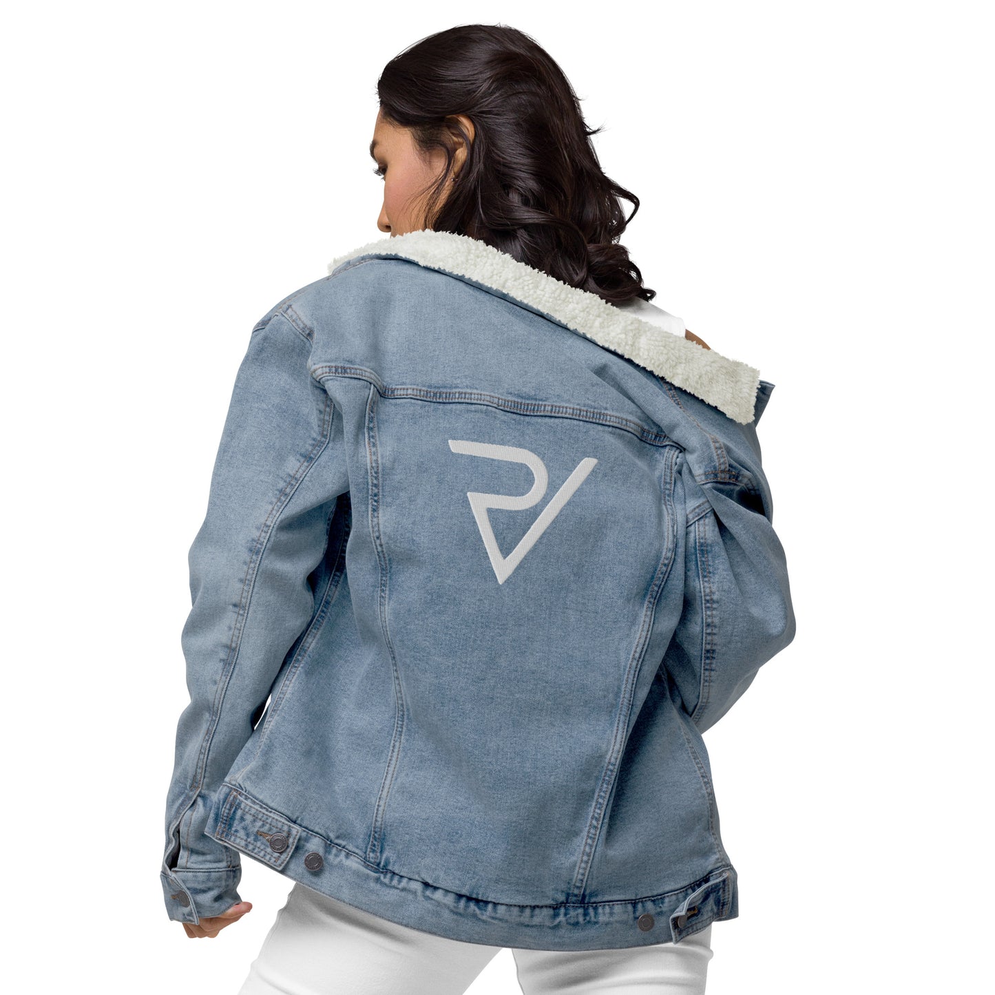 Rue V denim sherpa jacket