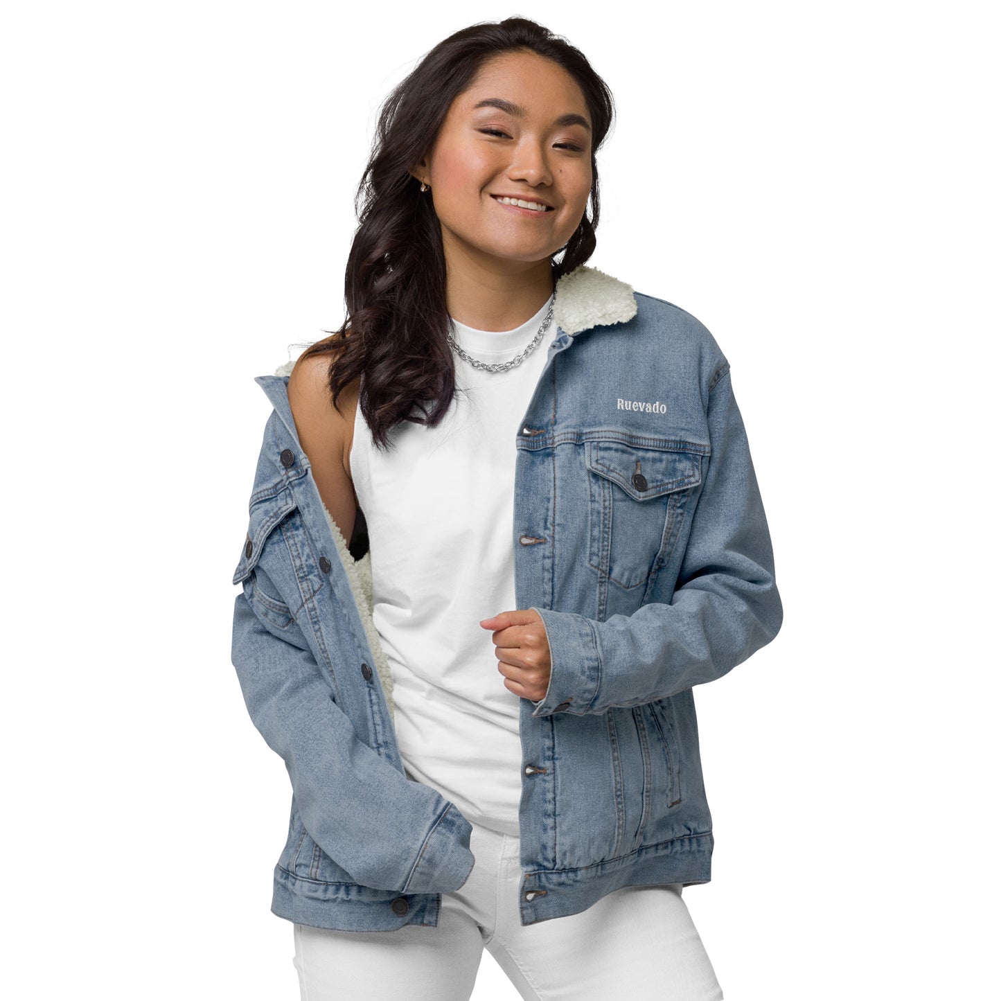 Rue V denim sherpa jacket