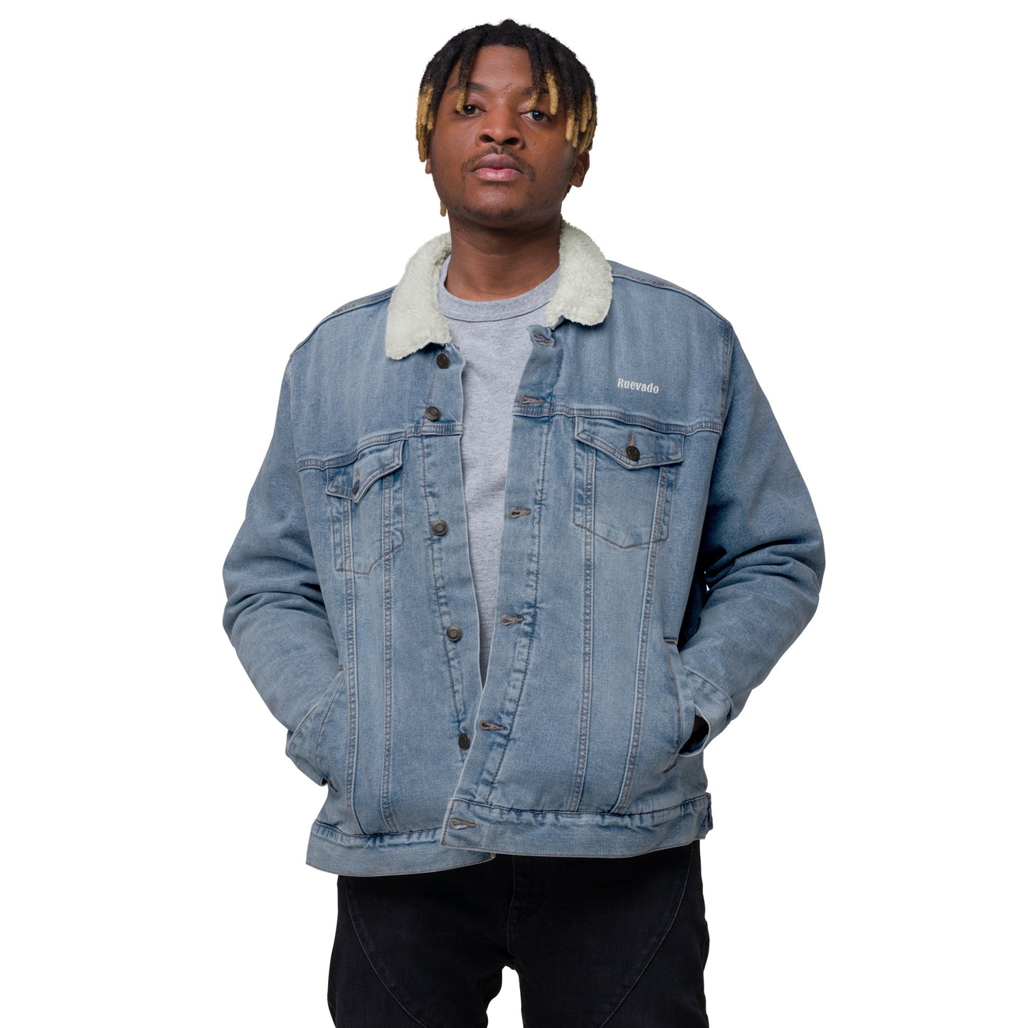 Rue V denim sherpa jacket