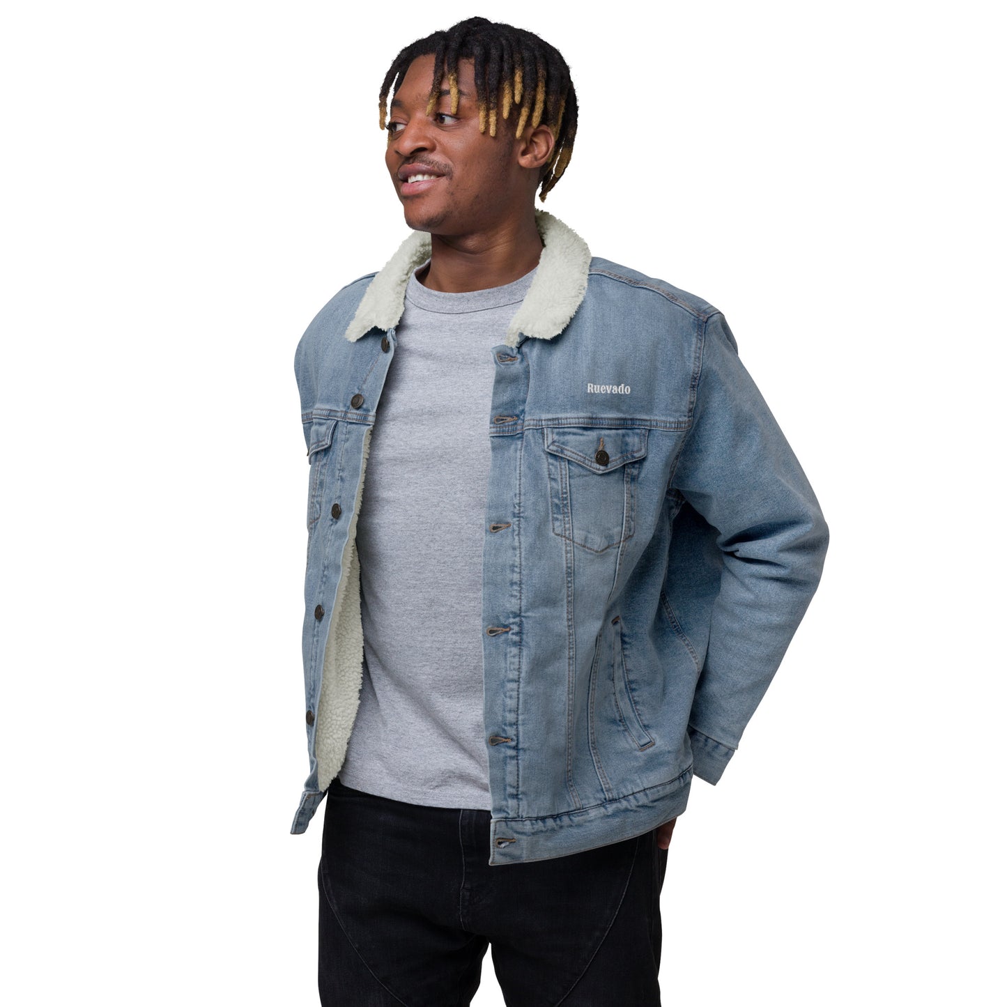 Rue V denim sherpa jacket